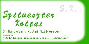 szilveszter koltai business card